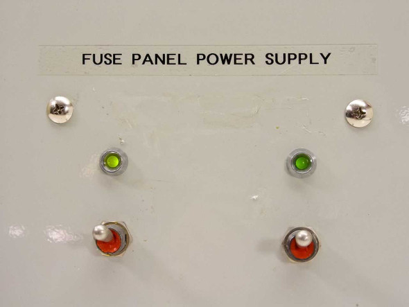 Power-One 12253 Fuse Panel Power Supply – close-up of front panel with green and red indicator lights and label