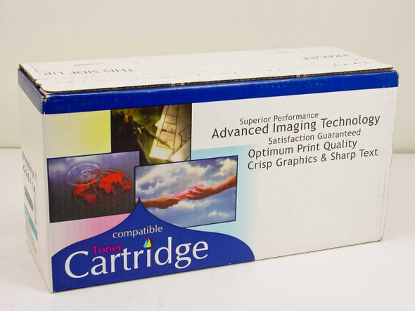 Compatible HP Q2671A Cyan Toner Cartridge box side – Advanced Imaging Technology, Satisfaction Guaranteed, Optimum Print Quality