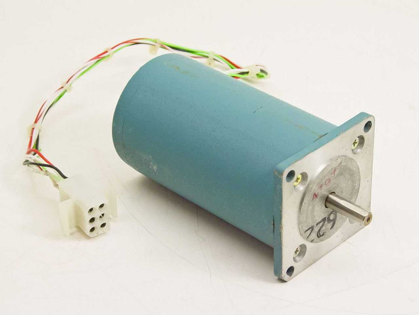 Superior Electric SLO-SYN M063-FC06 stepping motor – three-quarter view showing teal housing, front flange with shaft, and 6-pin wiring harness