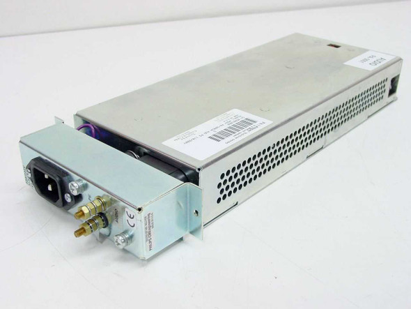 Philips BTS PA-3001A Audio Power Supply – rear-left angled view showing IEC C14 AC inlet, TE and PE binding post terminals, and CE marking