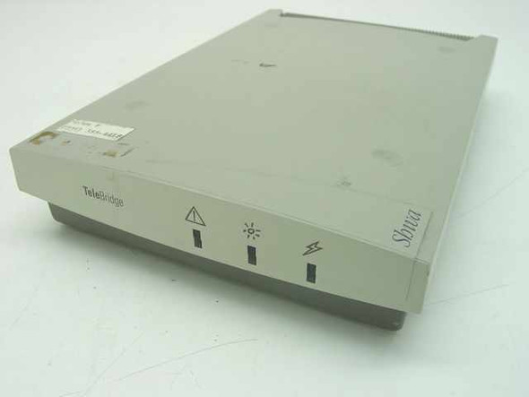 Shiva TeleBridge TB102387 network bridge – front panel view showing TeleBridge and Shiva branding with three status indicator LEDs