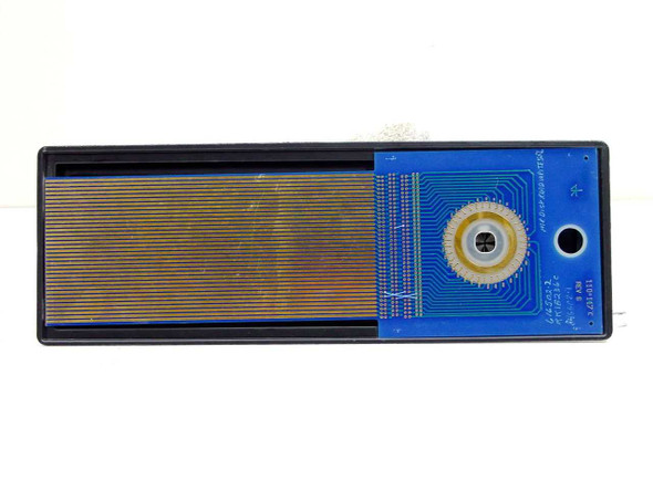 MIR Disk Read/Write Head 110-117C Rev G — top view showing blue PCB with radial gold trace pattern and central head element