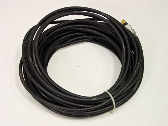 Rosenberger 994531a RF coaxial cable coiled from above showing full cable run with tie wrap