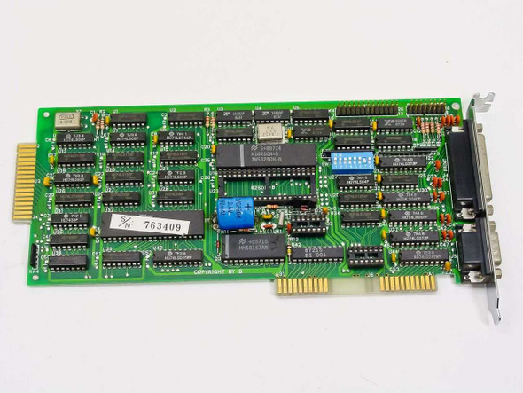 Digitrend Systems 8021312 8-bit ISA controller card — top component side showing ICs, edge connector, and DB25 bracket connector