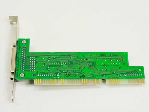Domex UDS-IS11 970160-16 ISA SCSI controller card — rear PCB view showing solder side, ISA edge connector, and bracket with DB25 port