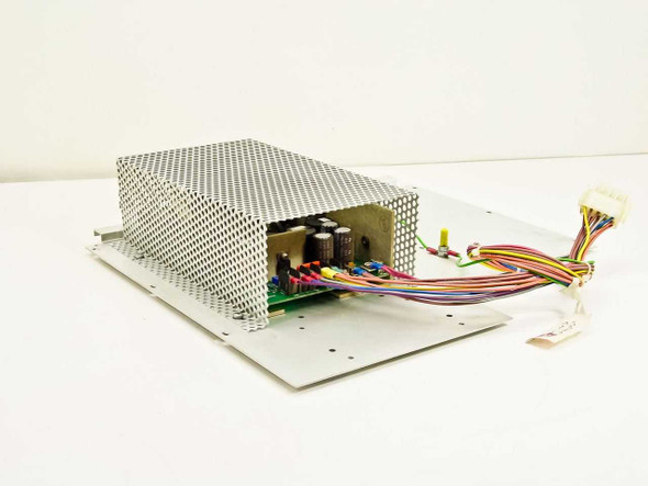 VMX DIAL SA10096-01 open-frame power supply – side angle view showing PCB with capacitors and multi-color output wire harness