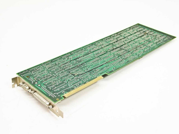 Mylex 010256 ISA 8-bit I/O card – bottom/solder-side view showing full-length PCB and ISA edge connector