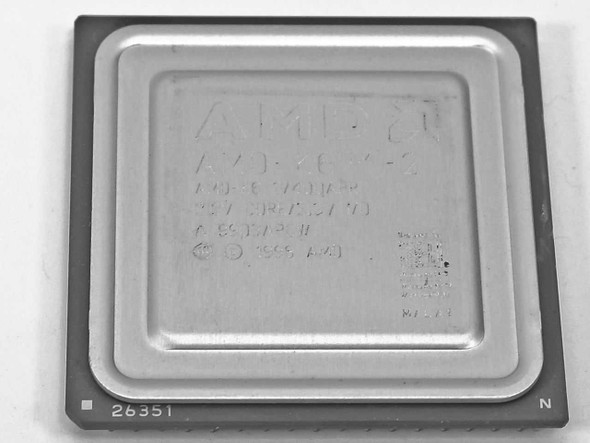 AMD K6-2 400MHz CPU AMD-K6-2/400AFR — top view showing processor lid with AMD markings and part number
