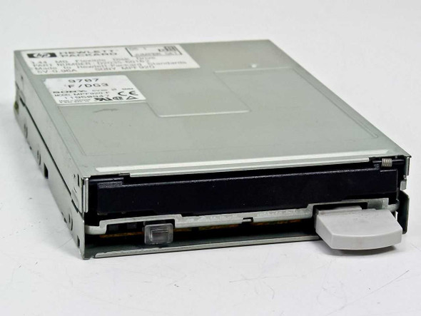HP Sony MPF920 1.44MB 3.5-inch floppy disk drive – front left angle view, no bezel, eject button visible