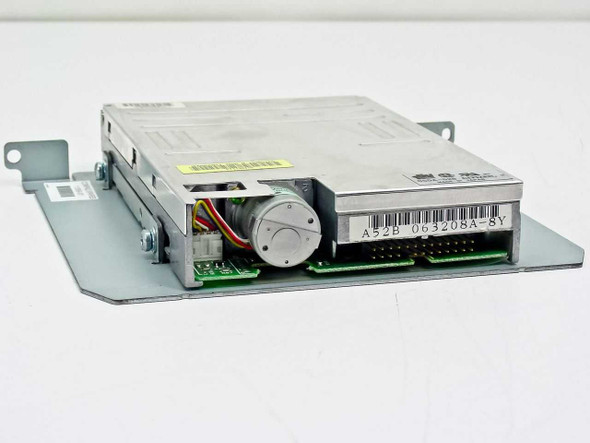 Citizen OSDA-52B floppy disk drive — rear angled view showing 34-pin connector, stepper motor, and barcode label A52B 063208A-8Y