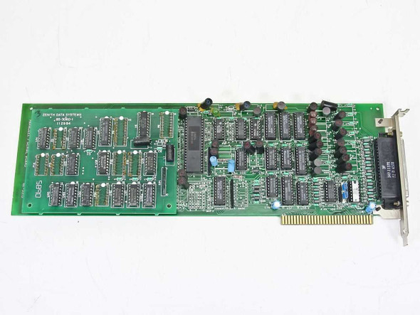 Zenith Data Systems 85-3014-1 8-bit ISA Parallel Serial Board top view with 85-3060-1 daughter board attached