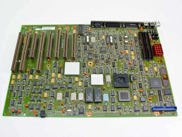 IBM 85F0434 system board top view showing full PCB layout with ISA expansion slots and ICs