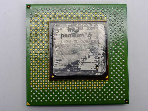 Intel Pentium 4 SL4WU 1.60GHz processor – top view showing IHS heat spreader with Intel Pentium 4 markings and S-spec label
