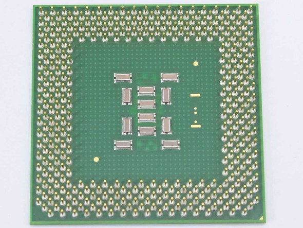 Intel Pentium III SL43J Socket 370 CPU — underside view showing full FC-PGA pin array in clean condition