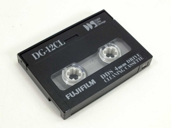 Fujifilm DG-12CL DDS 4mm Drive Cleaning Cassette – top view of tape cartridge out of case