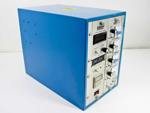Kraft Dynatronix CDC 10-.5-1 SP benchtop electroplating power supply front control panel with dual output knobs and red LED display