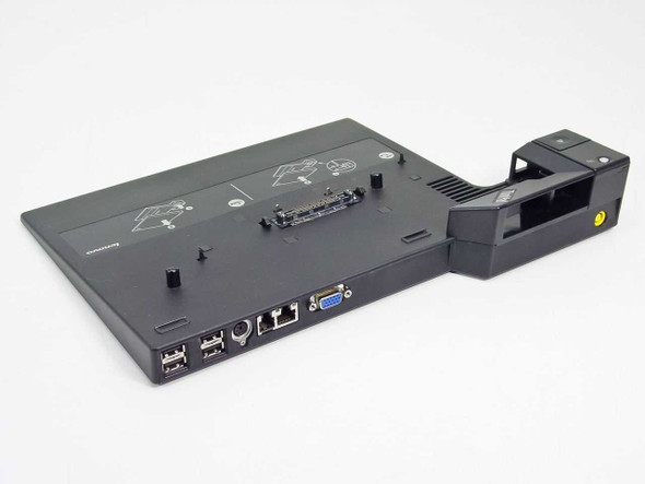 Lenovo ThinkPad 42W4627 Mini Dock Type 2505 – rear-left angle view showing USB, VGA, Ethernet, and modem ports