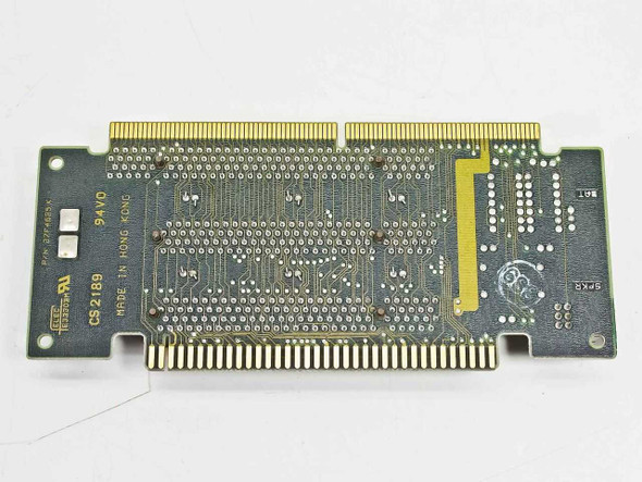 IBM 27F4630 MCA riser card — solder/bottom side with part number label, UL mark, and 'Made in Hong Kong' marking visible