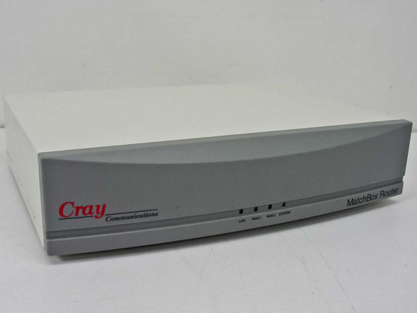 Cray Communications MR-1010 MatchBox Router front right angle view showing Cray Communications logo and MatchBox Router label