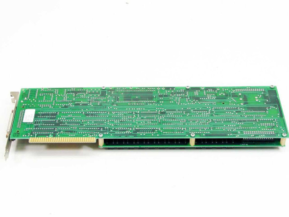 Keithley DAS-50/4 interface board PCB bottom/solder side view showing full-length ISA edge connector and board traces