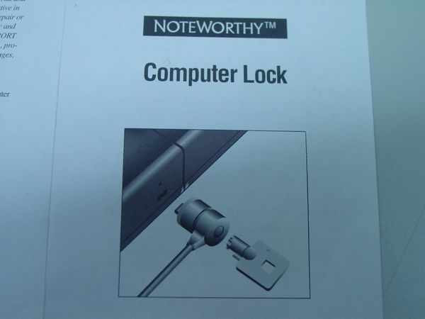 Port Inc NW3350L Noteworthy Computer Lock – instruction manual cover page showing brand and product name