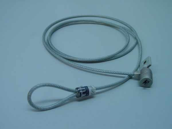 Port Inc NW3350L Noteworthy laptop cable lock – full cable coiled view showing lock head and loop end