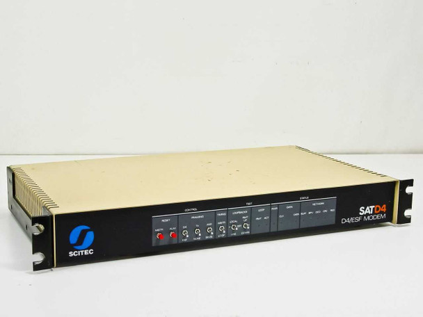 Scitec SATD4 D4/ESF Rackmount T1 Modem – front panel angled view showing controls and status LEDs