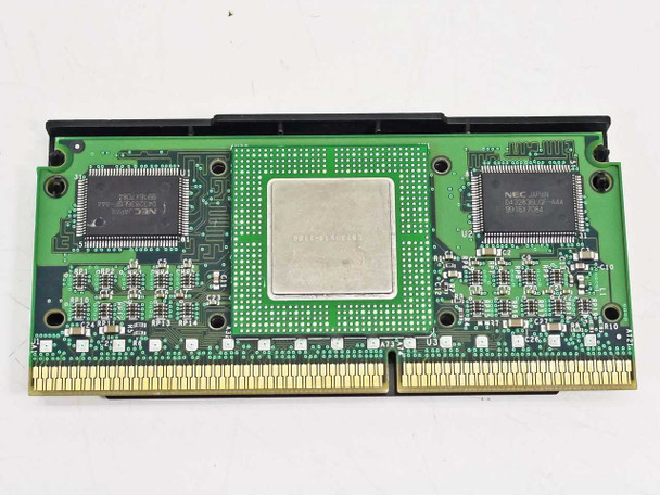 Intel Pentium II SL356 – PCB underside showing NEC L2 cache chips and Slot 1 edge connector