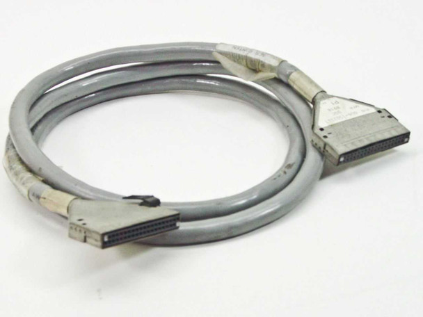 NCR Comten 3005408-001-01 5-foot cable assembly full length view, gray PVC jacket, both connectors visible