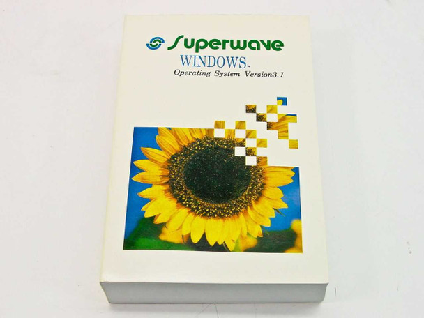 Superwave Windows 3.1 Operating System Version 3.1 retail box front cover with sunflower graphic — closed view