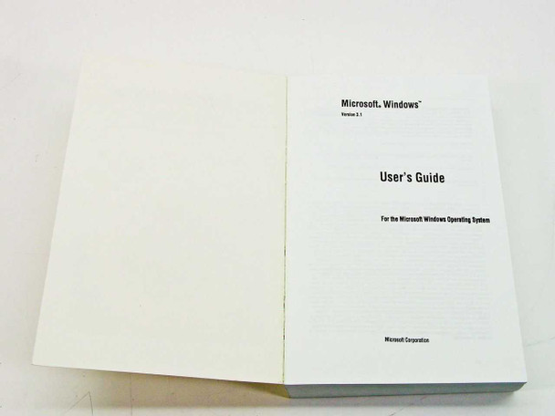 Microsoft Windows Version 3.1 User's Guide interior title page — 'For the Microsoft Windows Operating System' — Microsoft Corporation