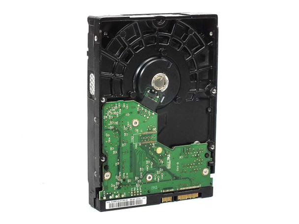 Western Digital WD800JD 80GB SATA hard drive — bottom view showing PCB and SATA connector