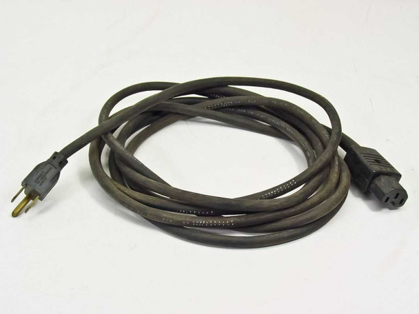 IEC C15 power cord 8943W full length coiled view — NEMA 5-15P plug visible at left, C15 connector at right
