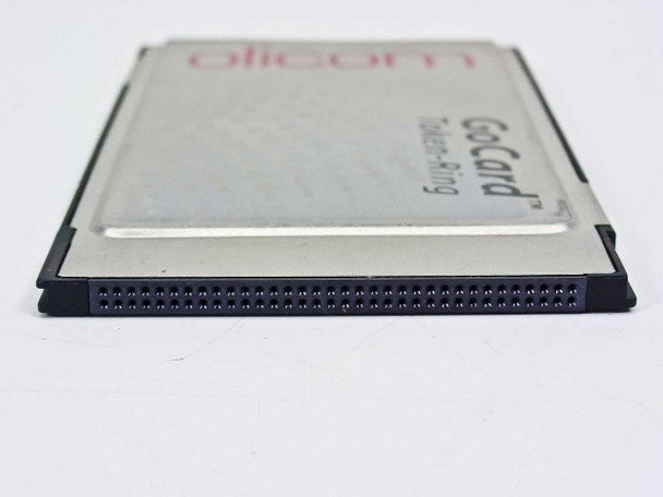 Olicom OC-3221 GoCard Token-Ring PCMCIA card — side edge view showing 68-pin PCMCIA connector