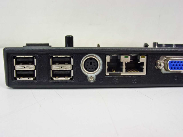 Lenovo ThinkPad Mini Dock – rear port close-up showing 4x USB 2.0, PS/2, RJ-45 Ethernet, and VGA