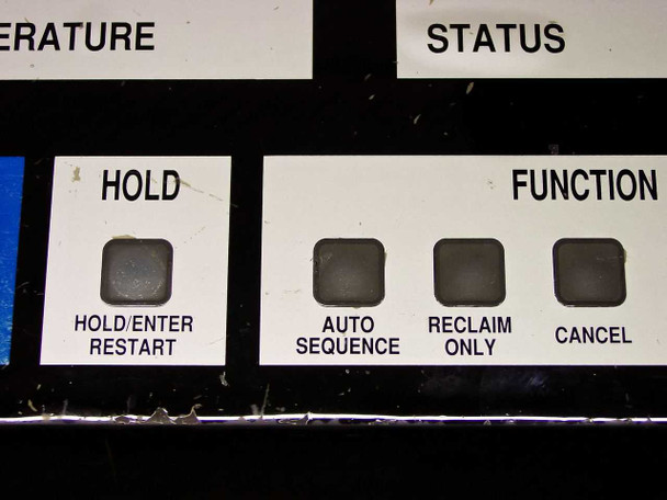Sun Electric MRC 400 control panel – Hold/Enter/Restart button and Function buttons: Auto Sequence, Reclaim Only, Cancel
