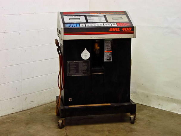 Sun Electric MRC 400 Mobile Freon Recycling Center – front three-quarter view showing control panel and wheeled cart body
