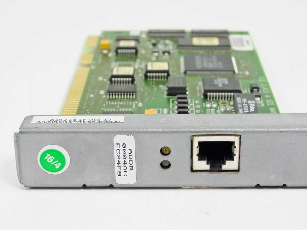 IBM 29H5980 Token Ring PCI Card – angled bracket view showing 16/4 speed indicator, ADDR label, and RJ-45 port