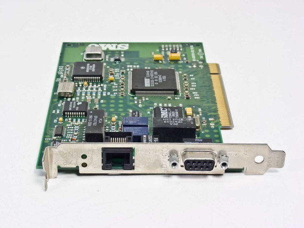 SMC 60-600518-002 PCI Network Card – second angled front view showing full board layout, PCI edge connector, and bracket with RJ-45 and DB-9 ports