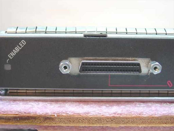 Cisco CX-FEIP2-2FX faceplate detail showing high-density connector port and ENABLED label