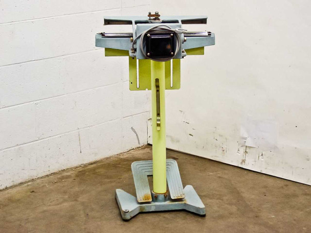TEW TISF-452 foot pedal impulse sealer – rear view showing control box mounted on column and foot pedal base