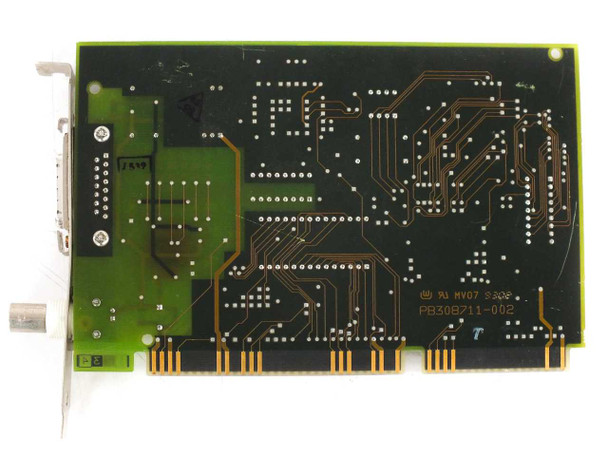 Intel EtherExpress 16 ISA LAN Adapter 308710-002 — PCB solder side showing PB30B711-002 board marking