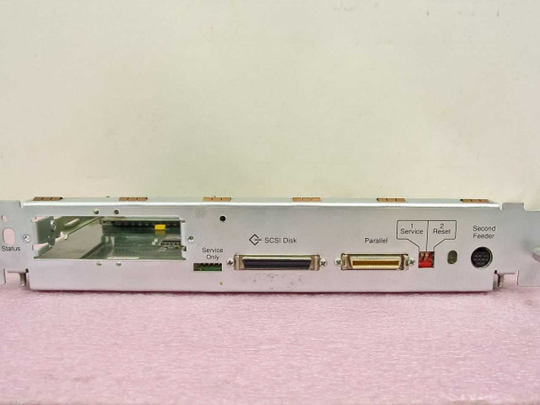 Tektronix 671-3760-70 bracket panel showing SCSI Disk port, Parallel port, Service Only connector, Reset button, and Second Feeder port