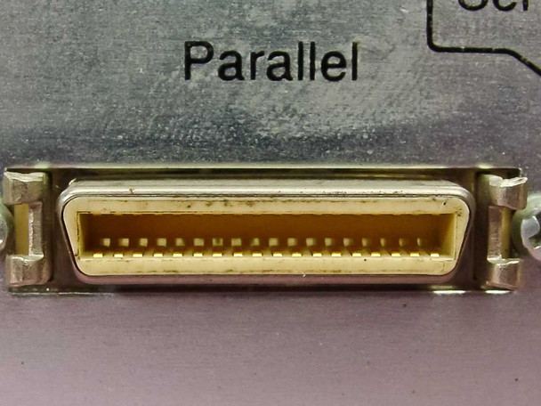 Tektronix 671-3760-70 bracket – Parallel port Centronics connector close-up showing gold contacts