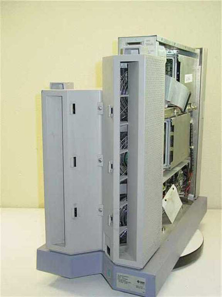 Sun SPARCserver 330 tower — left side panel open showing internal drive bays, cabling, and expansion cards