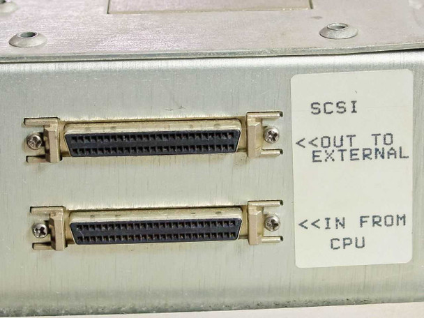 Sun SPARCserver 330 SCSI panel — dual 50-pin Centronics connectors labeled Out to External and In from CPU