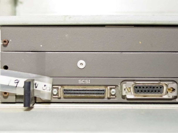 Sun SPARCserver 330 rear I/O — SCSI port and DB15 connector visible on lower drive section