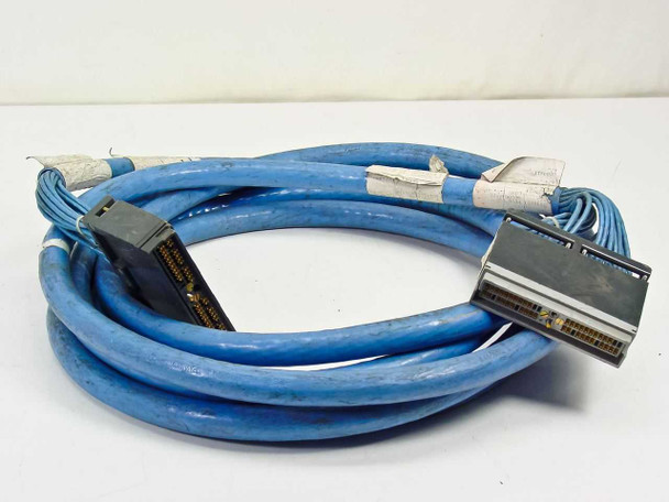 IBM 5460185 Bus and Tag Cable 15ft Type A – full coiled cable view showing both connectors and blue jacketing