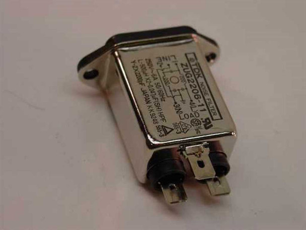 TDK ZUG2206-11 Power Line Noise Filter – rear/side view showing solder tab terminals and chrome metal housing