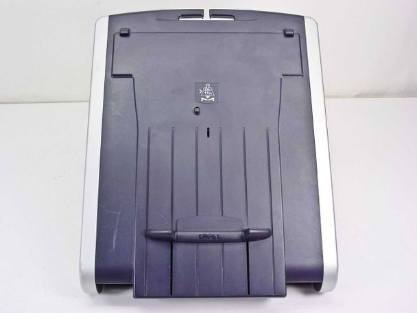 Dell 7W762 D-View docking station — straight-on front face view showing support tray and Dell logo